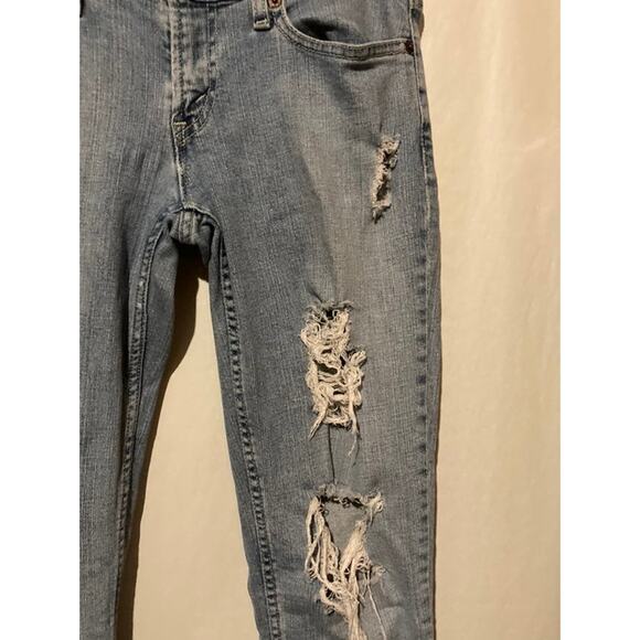 Levis Too Superlow 524 Jeans Distressed Light Wash 7 Medium - Picture 4 of 6